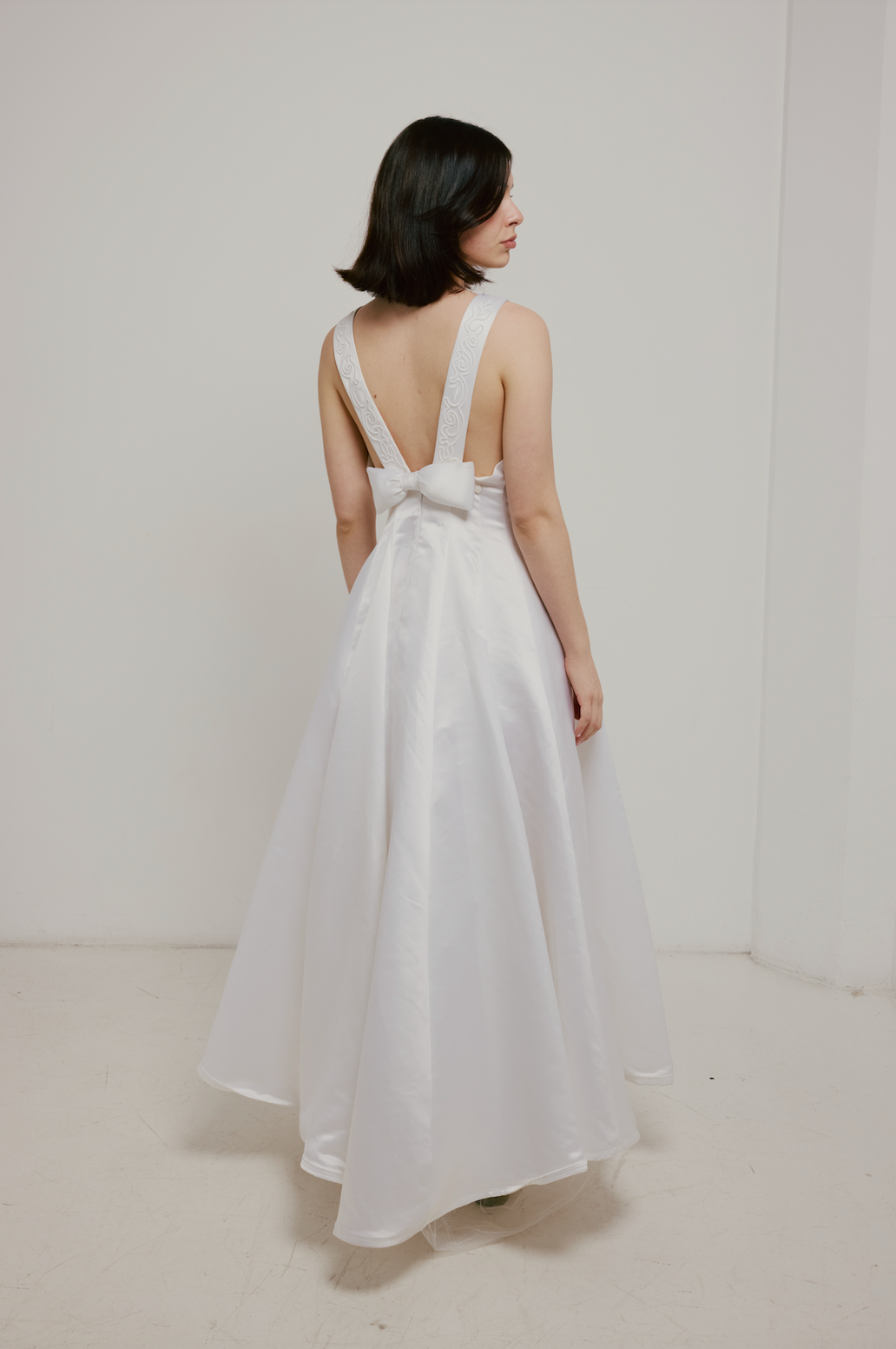 90s Satin Swirl Detail Jessica McClintock Dress