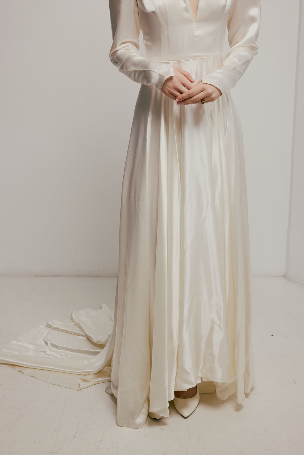 40s Liquid Silk Collared Dress