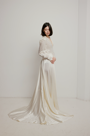 40s Liquid Silk Collared Dress