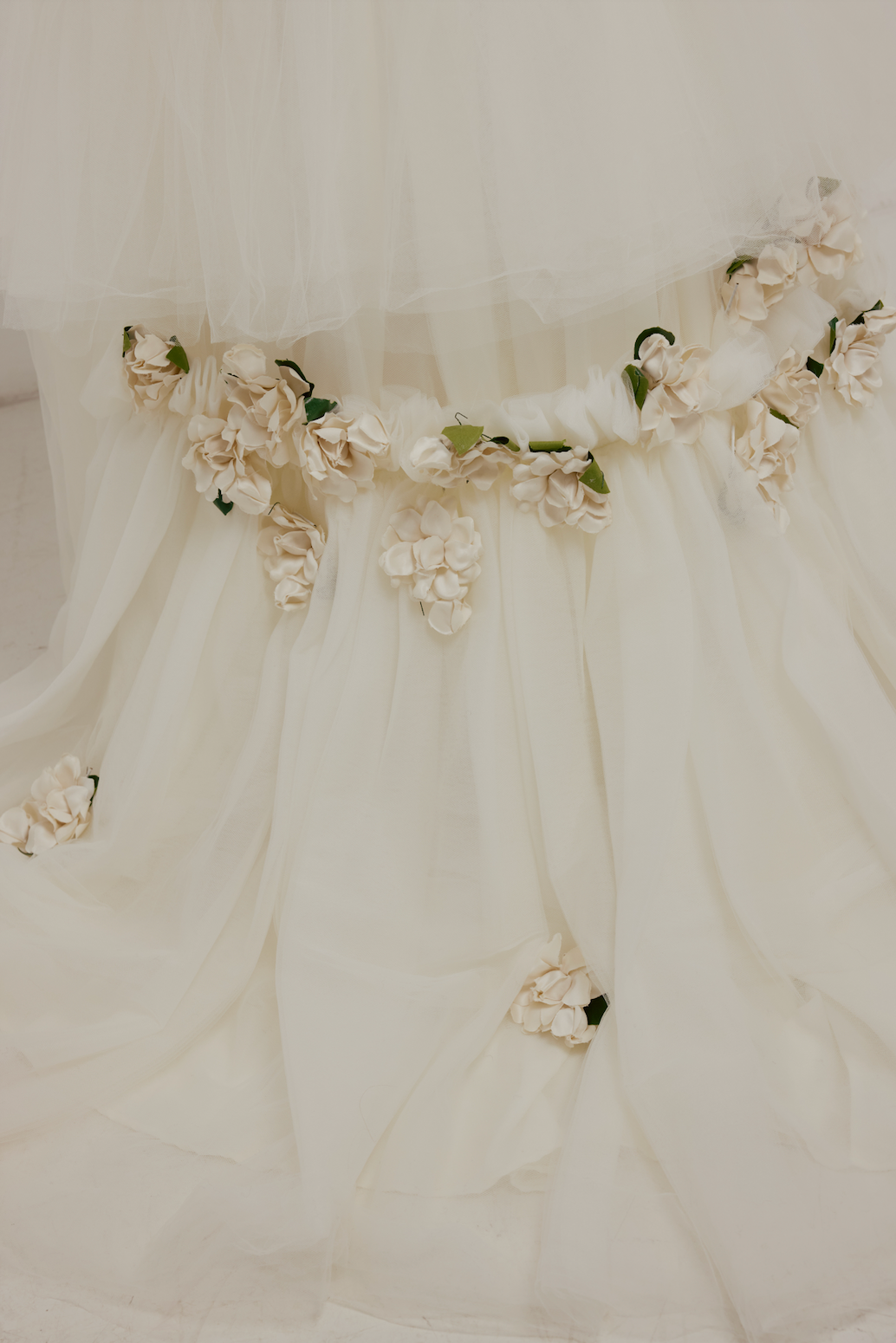 90s Corset Silk Flower Detail Ballgown