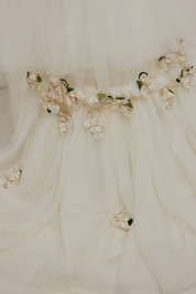 90s Corset Silk Flower Detail Ballgown