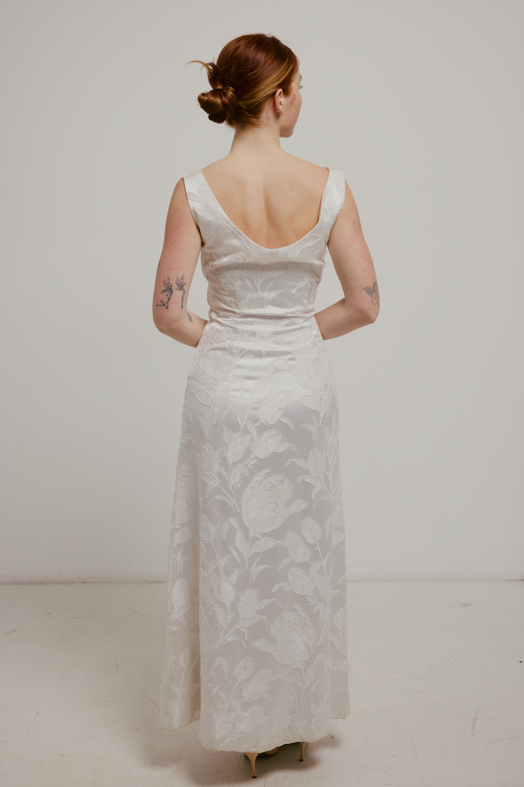 50s Satin Jacquard Dress