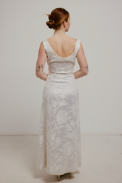 50s Satin Jacquard Dress