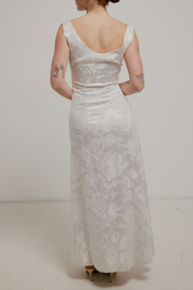 50s Satin Jacquard Dress