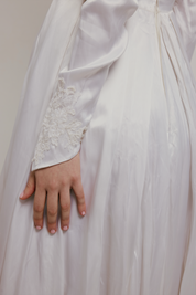 50s Lace and Satin Appliqué Dress