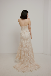 90s Lace Strapless Mermaid Dress