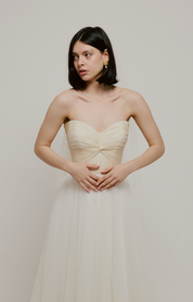 90s Strapless Tulle Skirt Ballgown