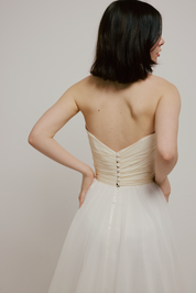 90s Strapless Tulle Skirt Ballgown