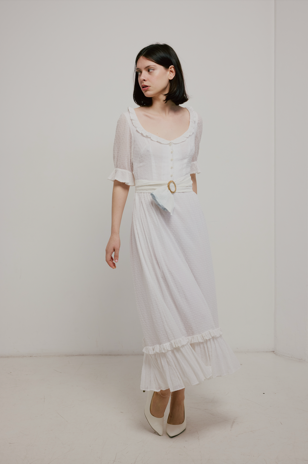 70s Peasant Style Dress with detachable belt