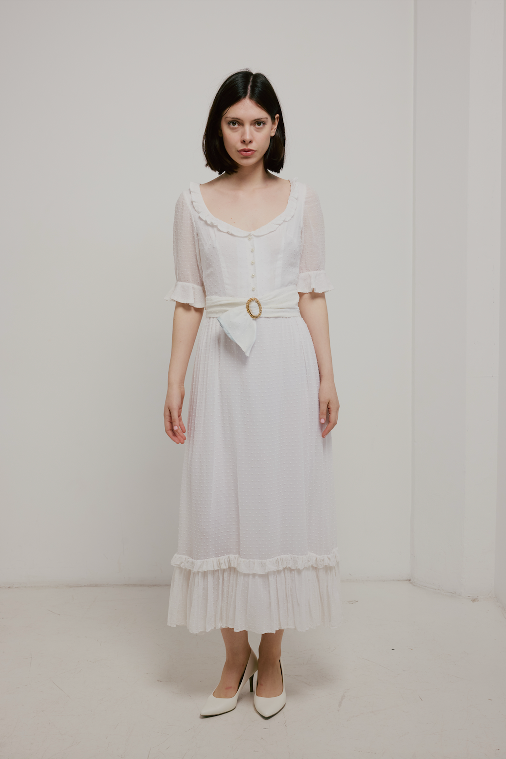 70s Peasant Style Dress with detachable belt