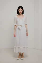 70s Peasant Style Dress with detachable belt