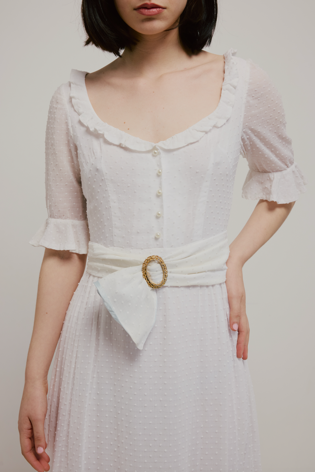 70s Peasant Style Dress with detachable belt