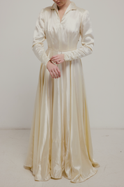 30s Liquid Silk Collared Dress