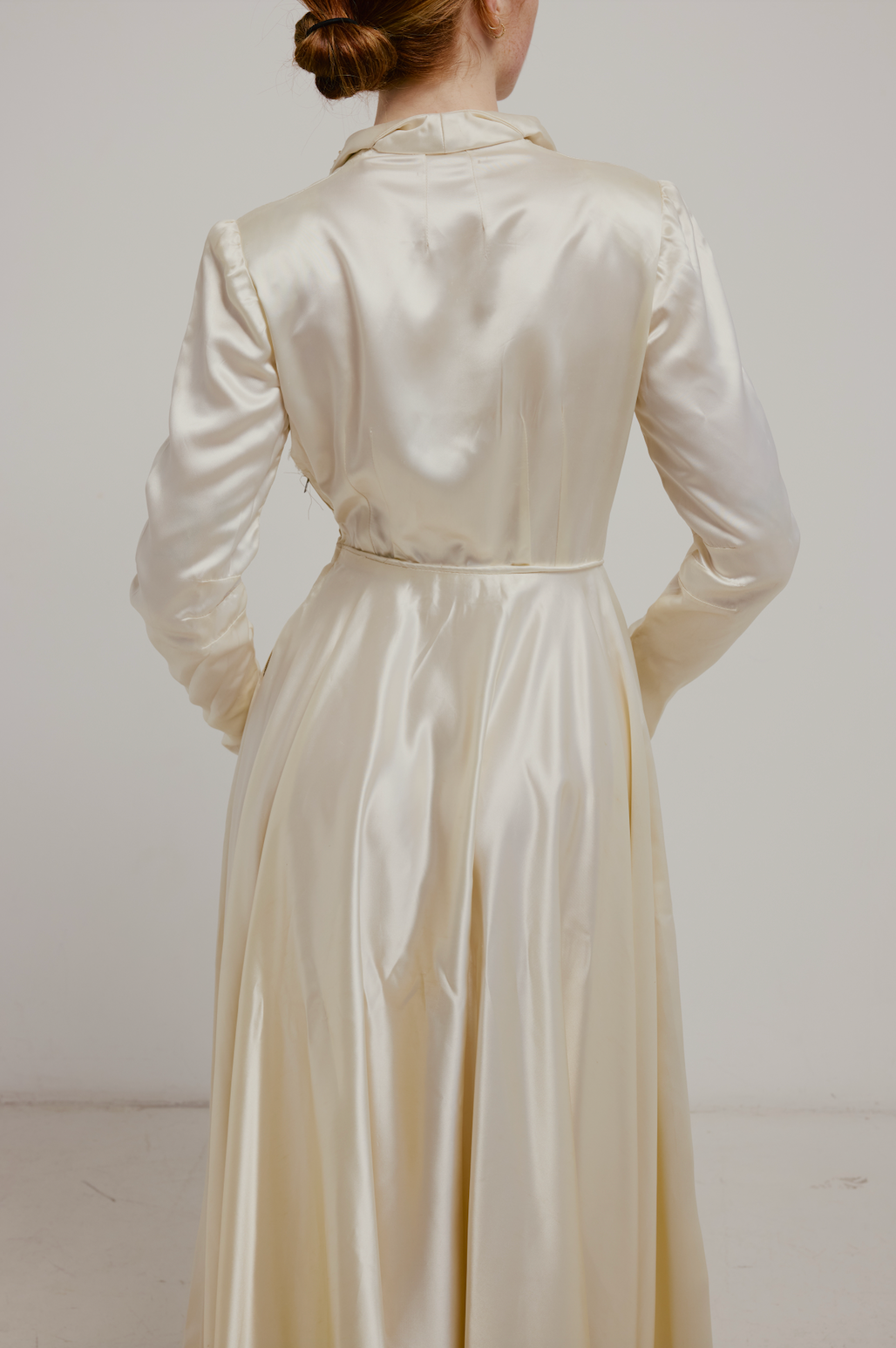 30s Liquid Silk Collared Dress
