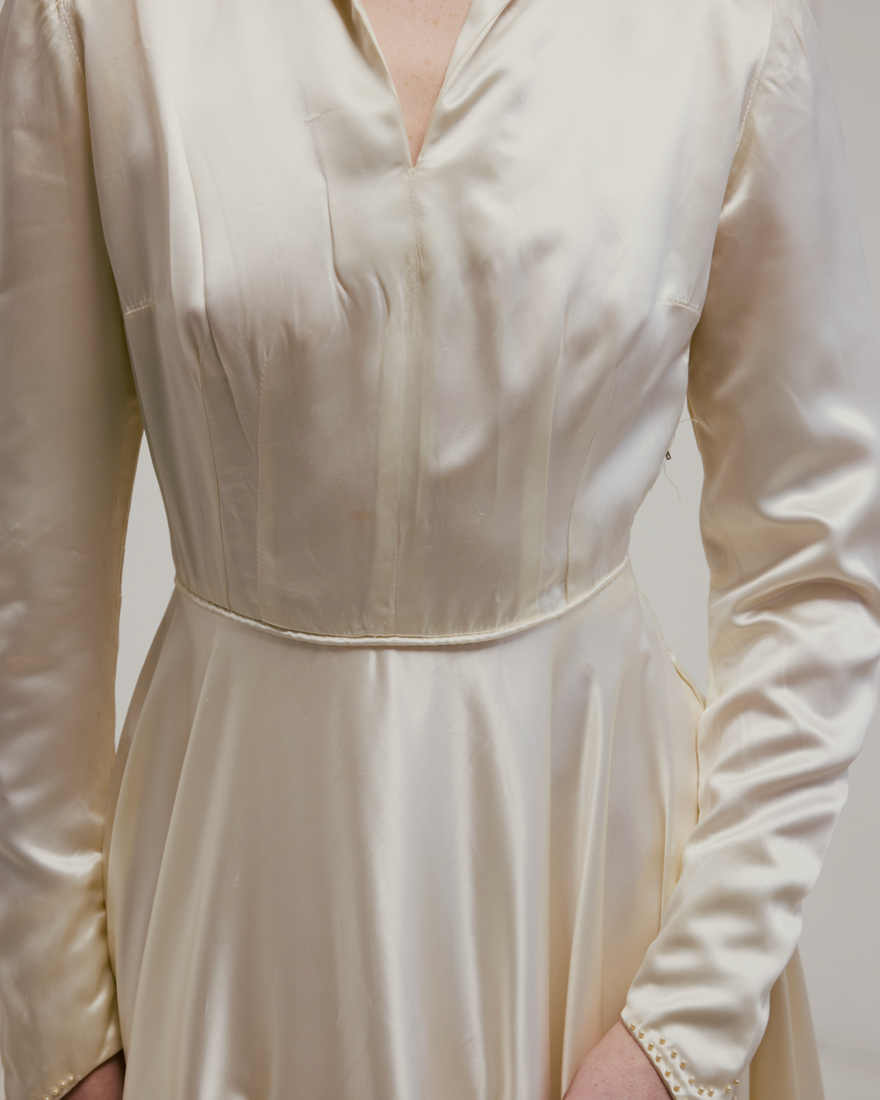 30s Liquid Silk Collared Dress