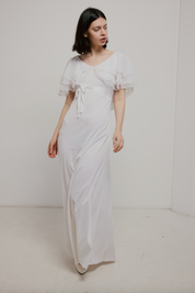 70s Tiered Butterfly Sleeve Dress