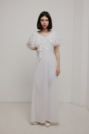 70s Tiered Butterfly Sleeve Dress