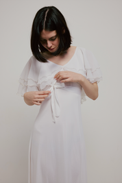70s Tiered Butterfly Sleeve Dress