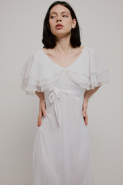 70s Tiered Butterfly Sleeve Dress