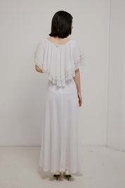 70s Tiered Butterfly Sleeve Dress