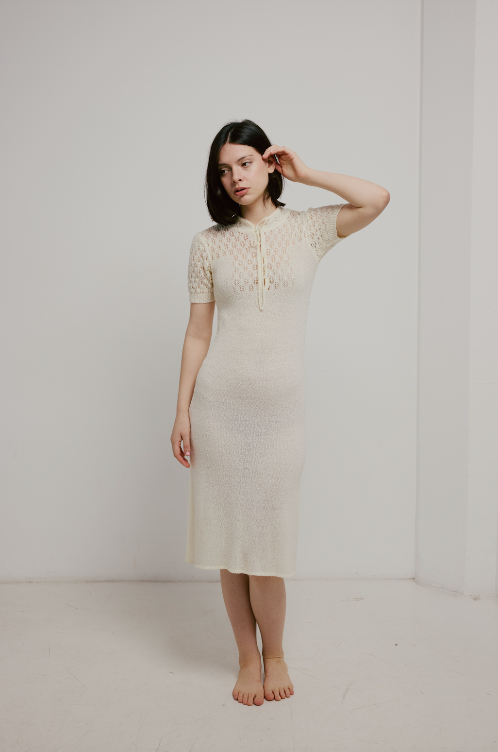 70s Wool Mandarin Collar Dress