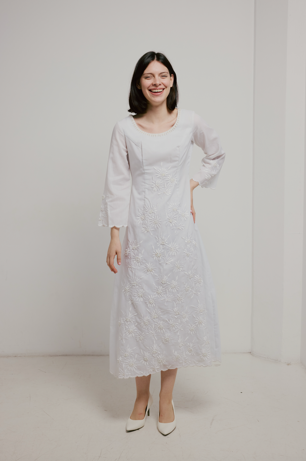70s Mexican Embroidered Daisy Dress