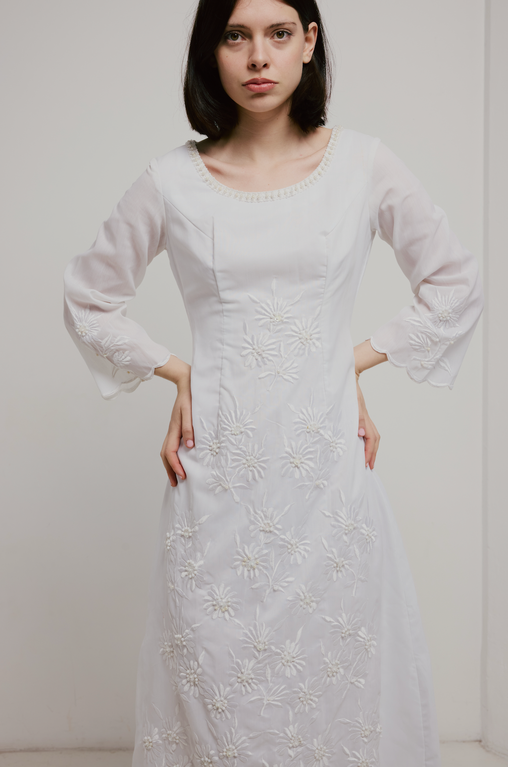 70s Mexican Embroidered Daisy Dress