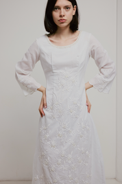70s Mexican Embroidered Daisy Dress