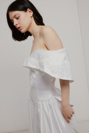 80s Beaded Lace Sailor Collar Dress