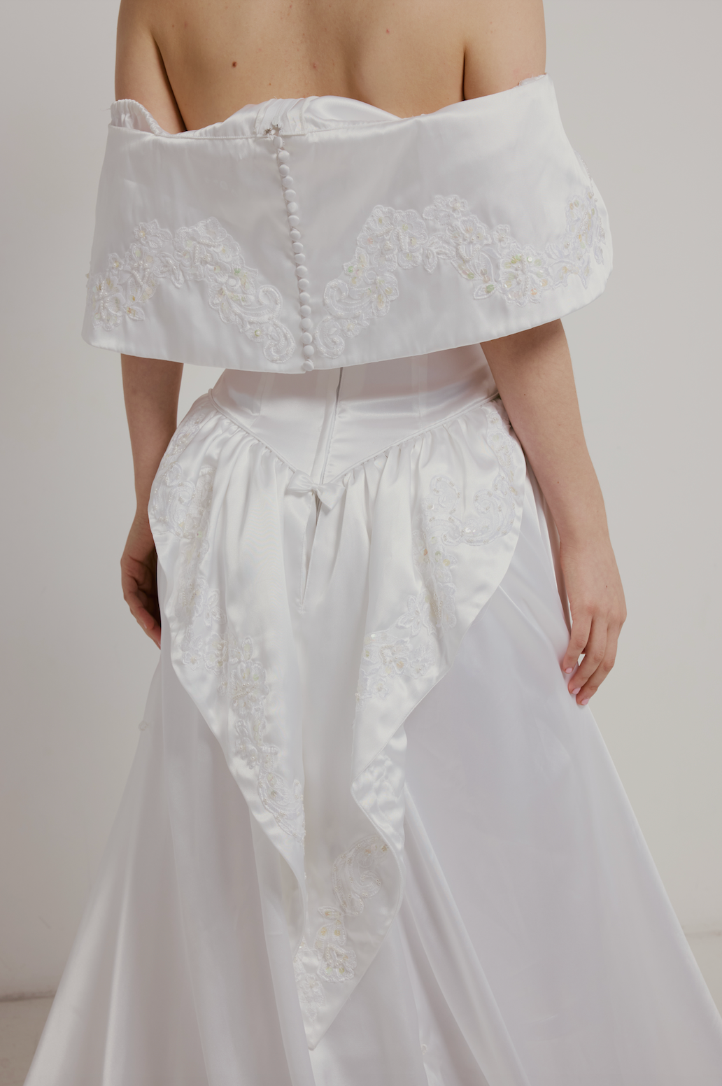 80s Beaded Lace Sailor Collar Dress