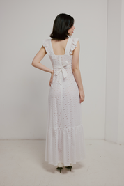 70s French Broderie Anglaise Empire Dress