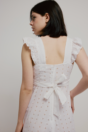 70s French Broderie Anglaise Empire Dress