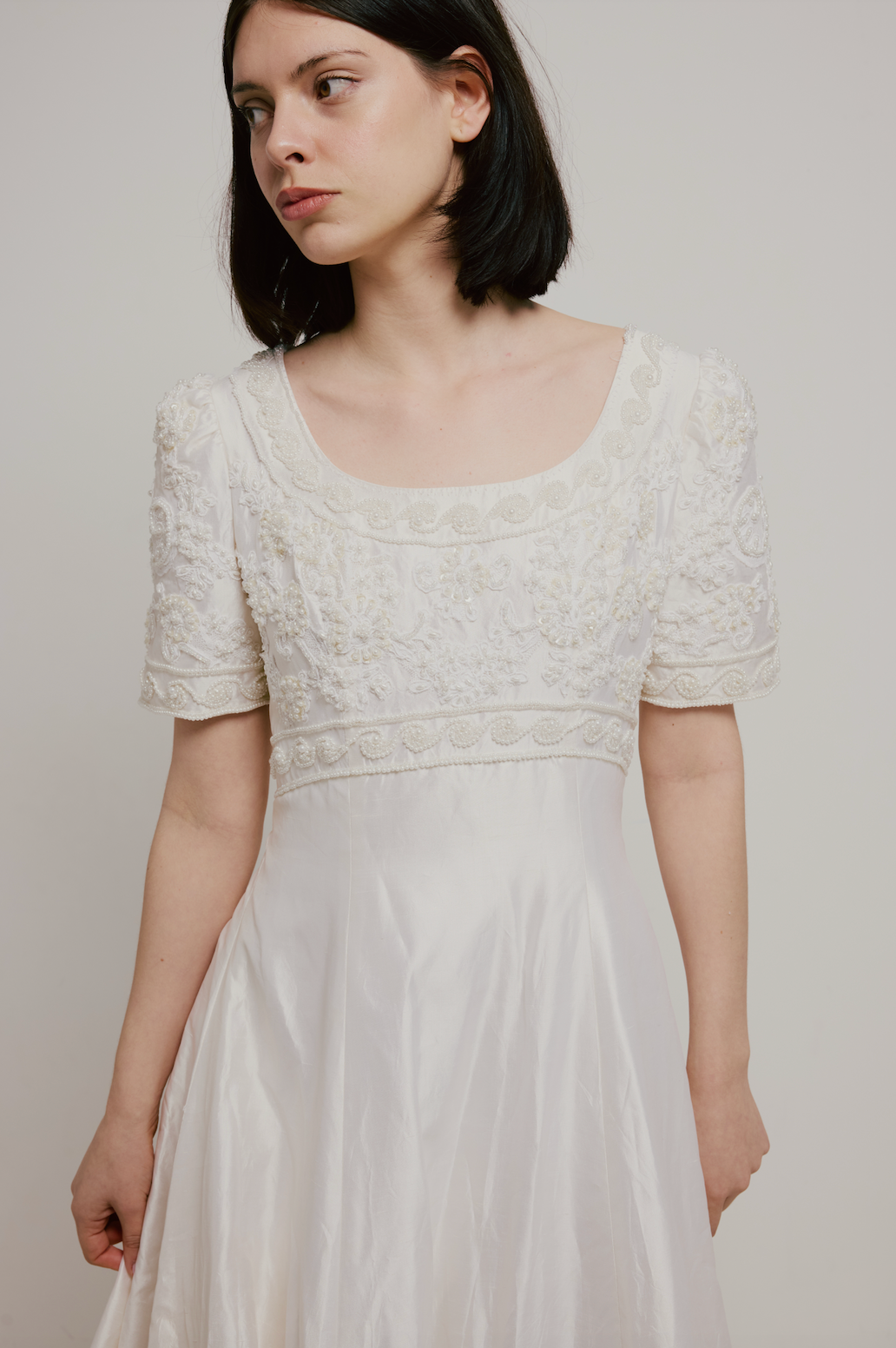 90s Beaded Empire Waist Dress