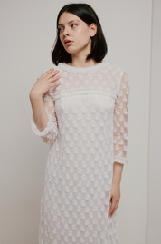 60s Frill Lace Yoke Dress
