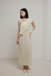 70s Satin Asymmetrical Dress