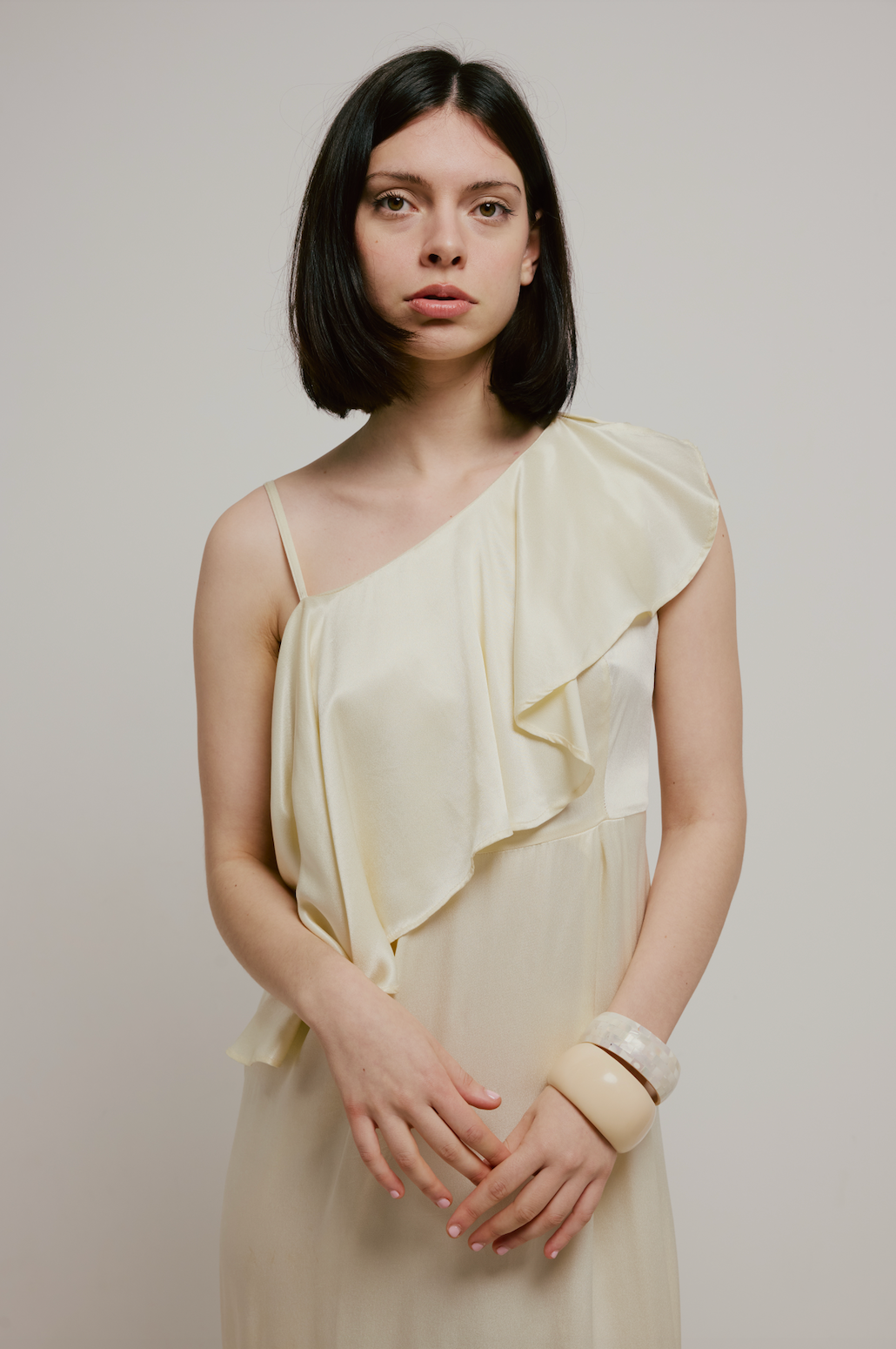 70s Satin Asymmetrical Dress
