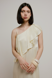 70s Satin Asymmetrical Dress