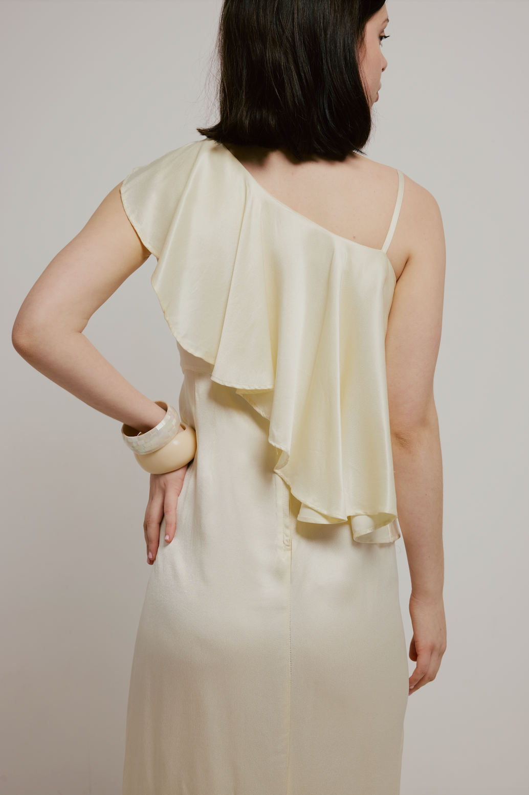 70s Satin Asymmetrical Dress