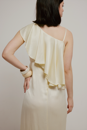 70s Satin Asymmetrical Dress