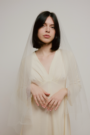 70s Cream V-neckline Dress