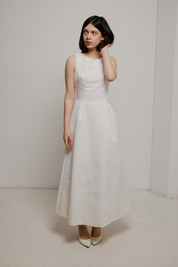 60s Classic A-line Floral Lace Detail Dress