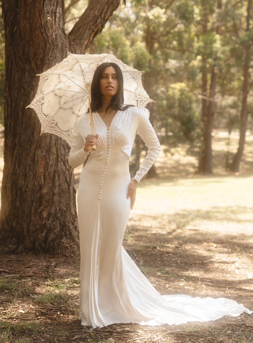 1939 Slipper Silk Satin Empress Dress