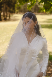 70s Scalloped Trim Chapel Mantilla